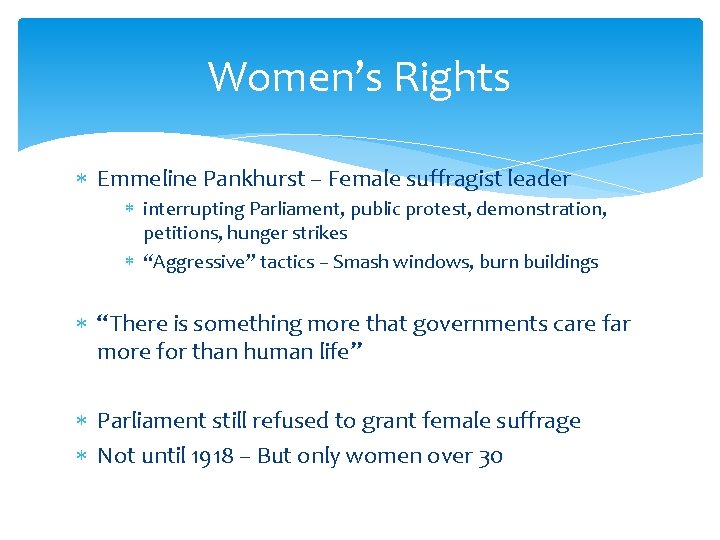 Women’s Rights Emmeline Pankhurst – Female suffragist leader interrupting Parliament, public protest, demonstration, petitions,