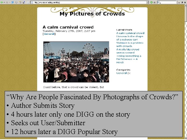 “Why Are People Fascinated By Photographs of Crowds? ” • Author Submits Story •