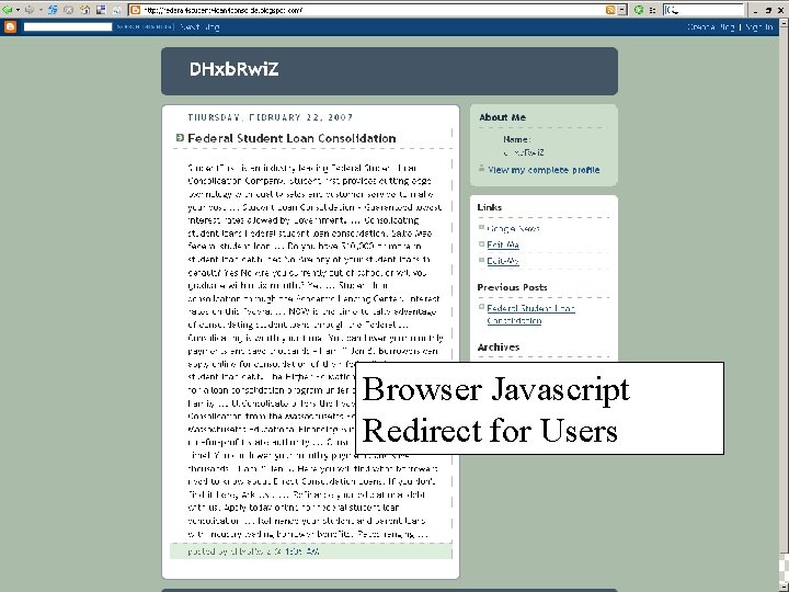 Browser Javascript Redirect for Users 