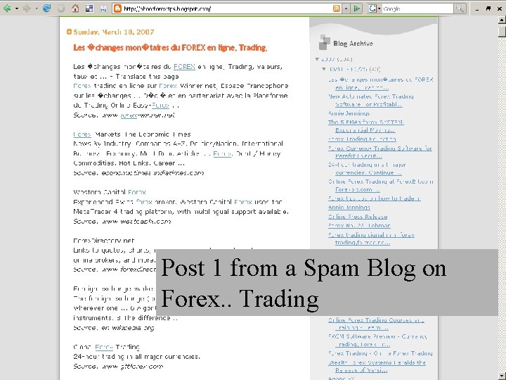 Post 1 from a Spam Blog on Forex. . Trading 