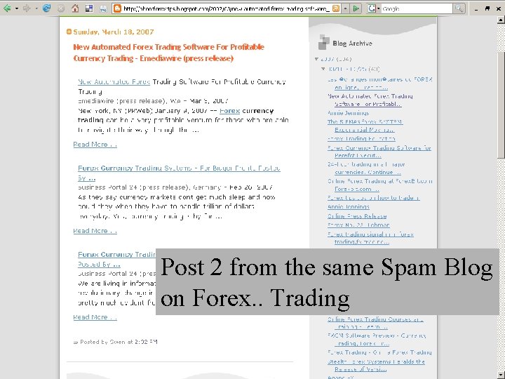 Post 2 from the same Spam Blog on Forex. . Trading 