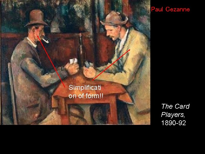 Paul Cezanne Simplificati on of form!! The Card Players, 1890 -92 