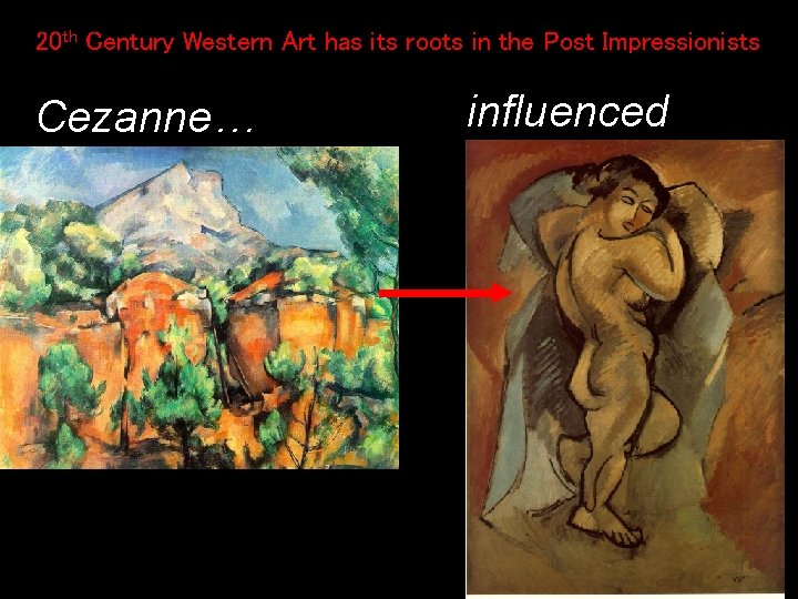 20 th Century Western Art has its roots in the Post Impressionists Cezanne… influenced