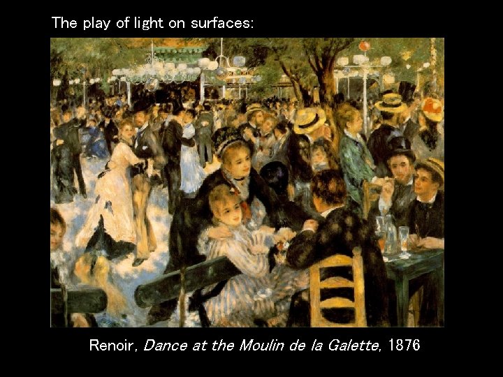 The play of light on surfaces: Renoir, Dance at the Moulin de la Galette,