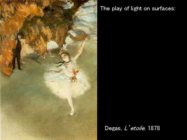 The play of light on surfaces: Degas, L’etoile, 1878 