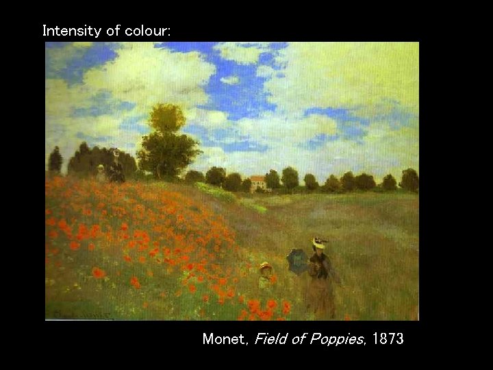 Intensity of colour: Monet, Field of Poppies, 1873 