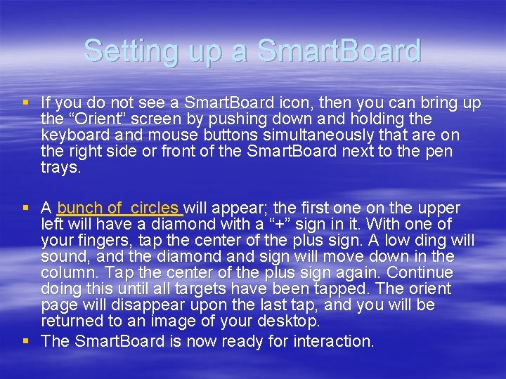 Setting up a Smart. Board § If you do not see a Smart. Board Setting up a Smart. Board § If you do not see a Smart. Board
