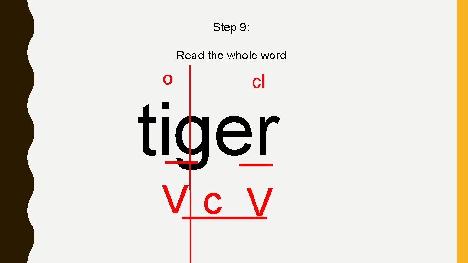 Step 9: Read the whole word o cl tiger Vc V 