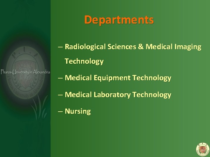 Departments – Radiological Sciences & Medical Imaging Technology – Medical Equipment Technology – Medical