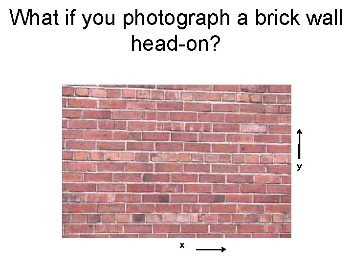 What if you photograph a brick wall head-on? y x 