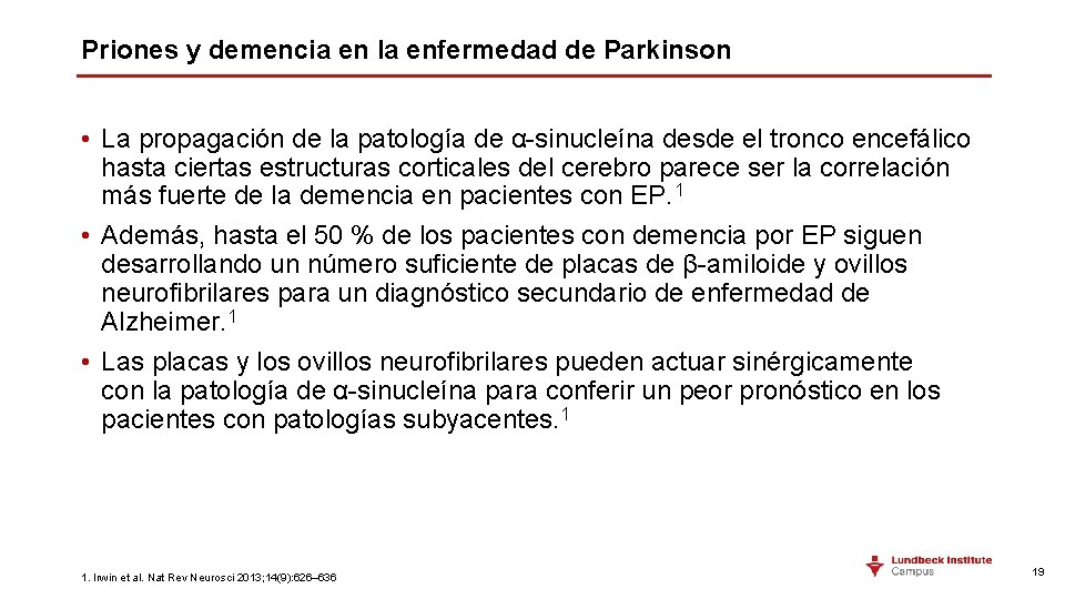 Priones y demencia en la enfermedad de Parkinson • La propagación de la patología