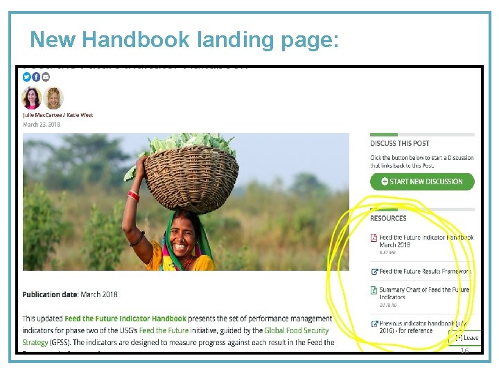 New Handbook landing page: 16 