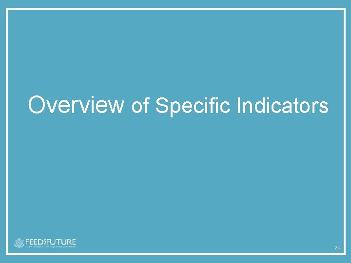 Overview of Specific Indicators 24 