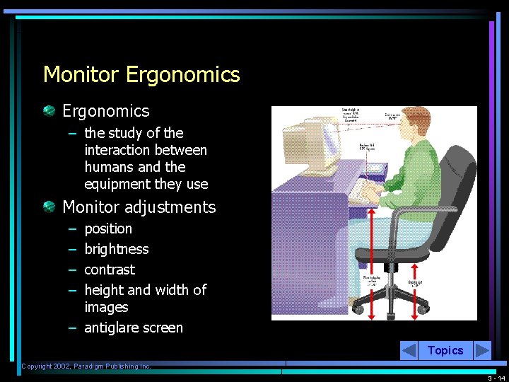 Monitor Ergonomics – the study of the interaction between humans and the equipment they