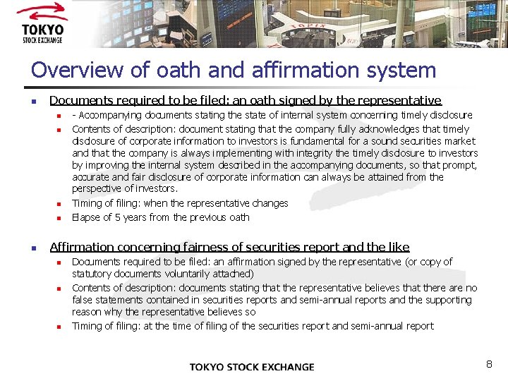 Overview of oath and affirmation system n Documents required to be filed: an oath