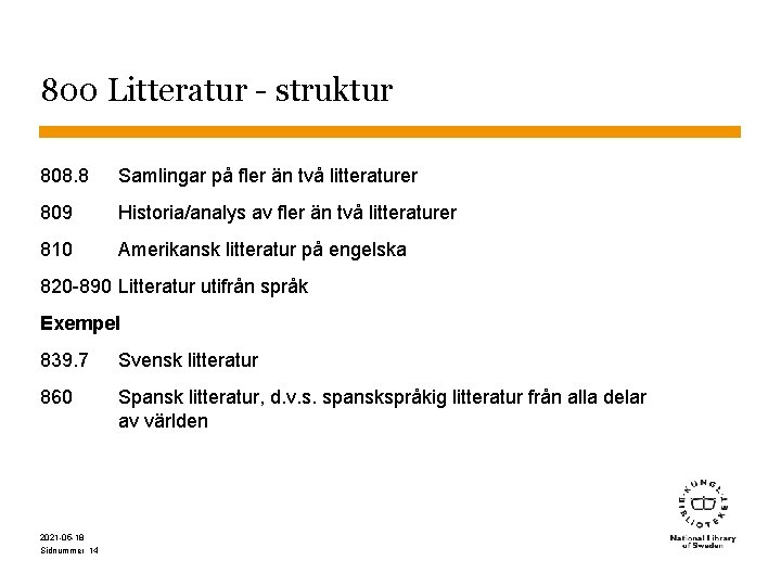 800 Litteratur - struktur 808. 8 Samlingar på fler än två litteraturer 809 Historia/analys