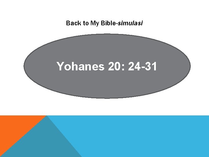 USULAN Back to My Bible-simulasi Yohanes 20: 24 -31 
