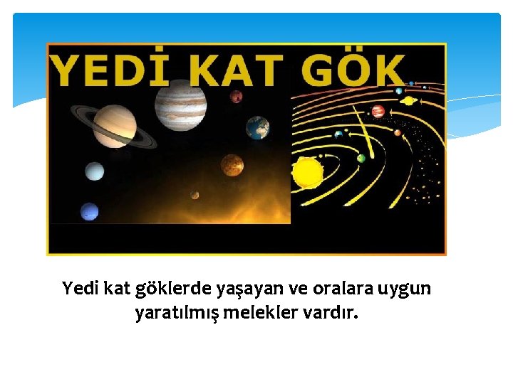 Yedi kat göklerde yaşayan ve oralara uygun yaratılmış melekler vardır. 