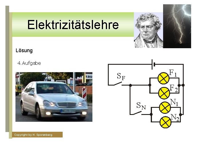 Elektrizitätslehre Lösung 4. Aufgabe Copyright by H. Sporenberg 