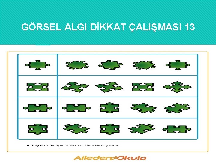 GÖRSEL ALGI DİKKAT ÇALIŞMASI 13 
