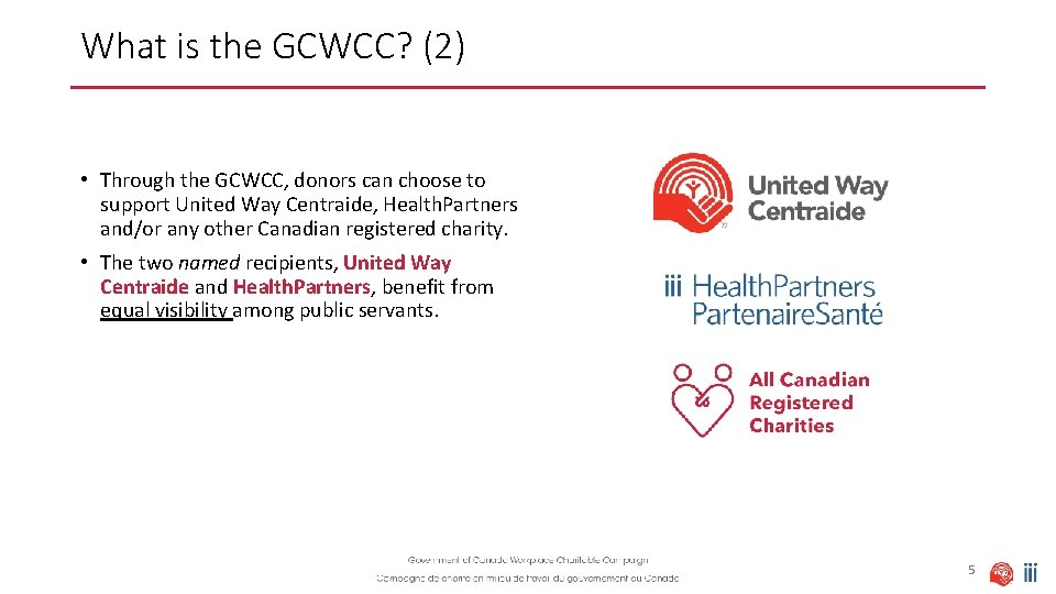 What is the GCWCC? (2) • Through the GCWCC, donors can choose to support