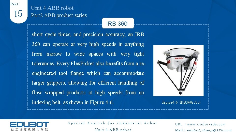 Part 15 Unit 4 ABB robot Part 2 ABB product series IRB 360 short