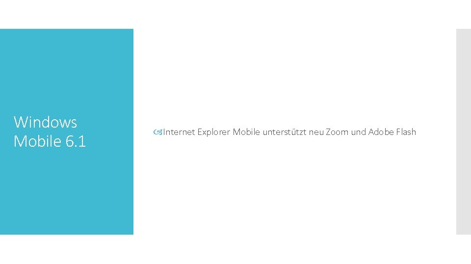 Windows Mobile 6. 1 Internet Explorer Mobile unterstützt neu Zoom und Adobe Flash 