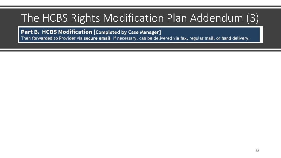 The HCBS Rights Modification Plan Addendum (3) 36 