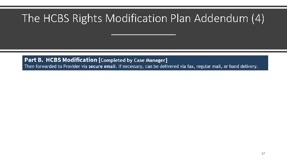 The HCBS Rights Modification Plan Addendum (4) 37 