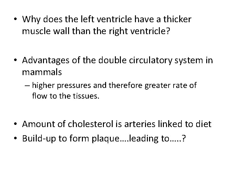  • Why does the left ventricle have a thicker muscle wall than the