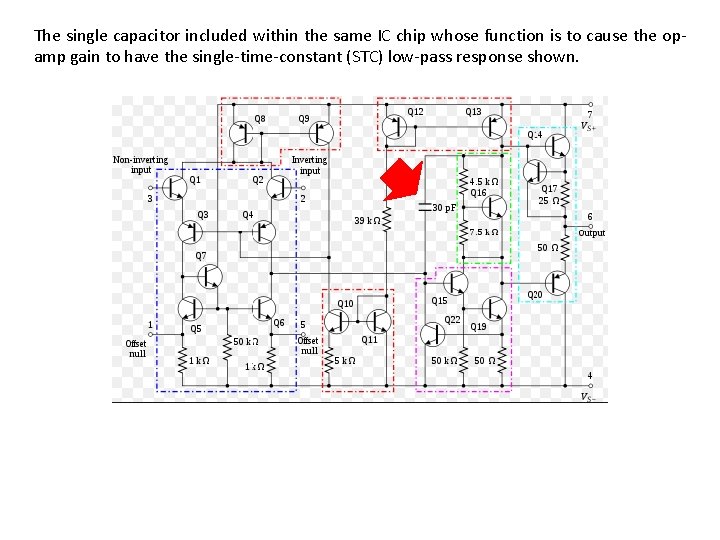 The single capacitor included within the same IC chip whose function is to cause