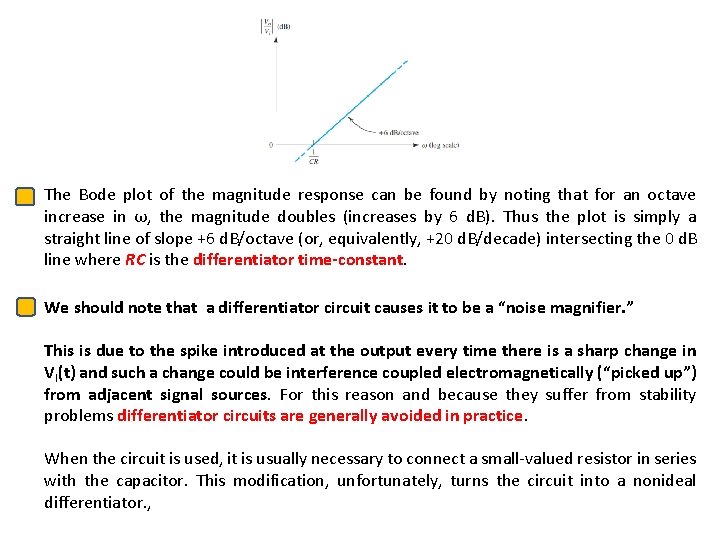 The Bode plot of the magnitude response can be found by noting that for