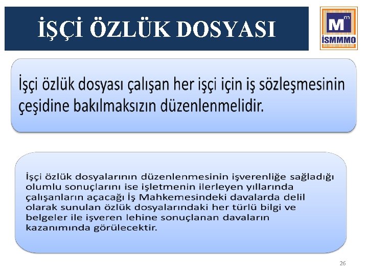 İŞÇİ ÖZLÜK DOSYASI 26 