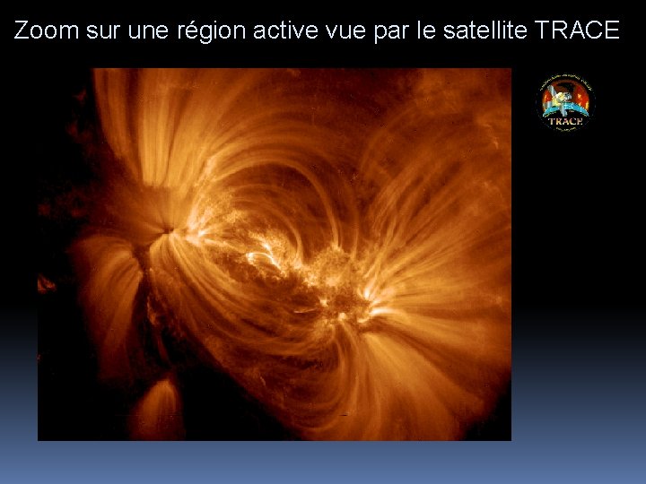 Zoom sur une région active vue par le satellite TRACE 