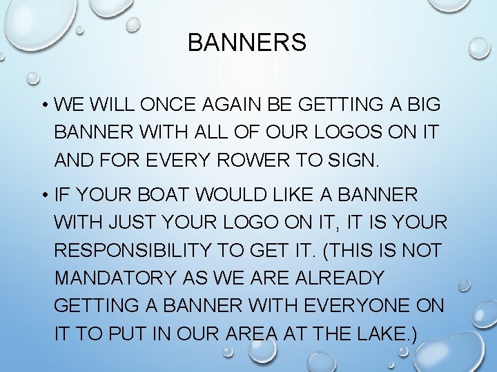 BANNERS • WE WILL ONCE AGAIN BE GETTING A BIG BANNER WITH ALL OF