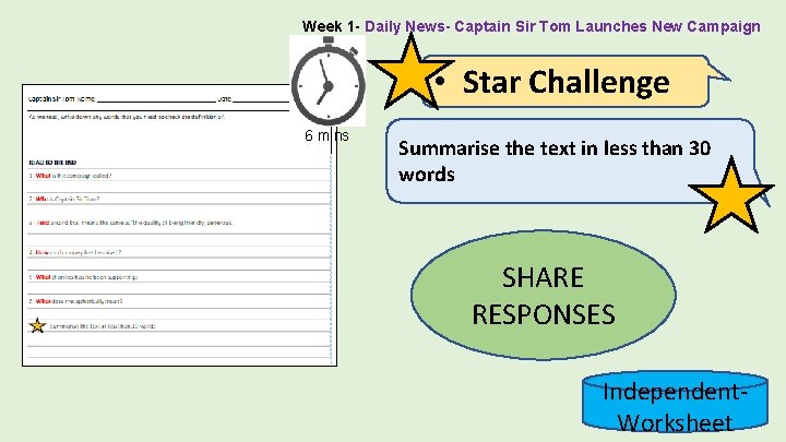 Week 1 - Daily News- Captain Sir Tom Launches New Campaign • Star Challenge