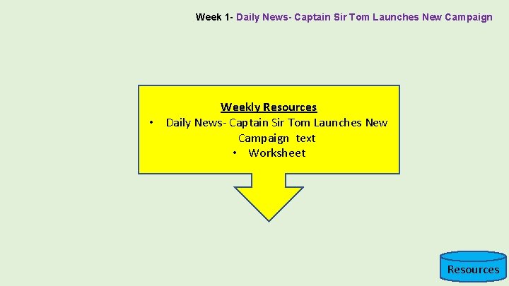 Week 1 - Daily News- Captain Sir Tom Launches New Campaign Weekly Resources •