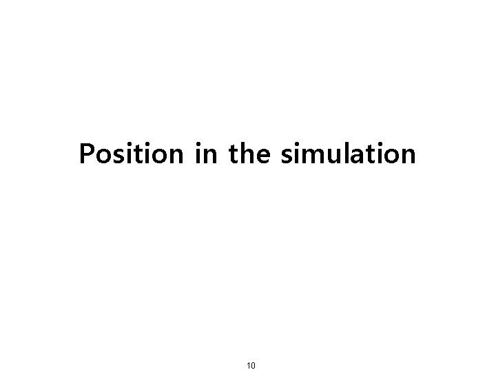 Position in the simulation 10 