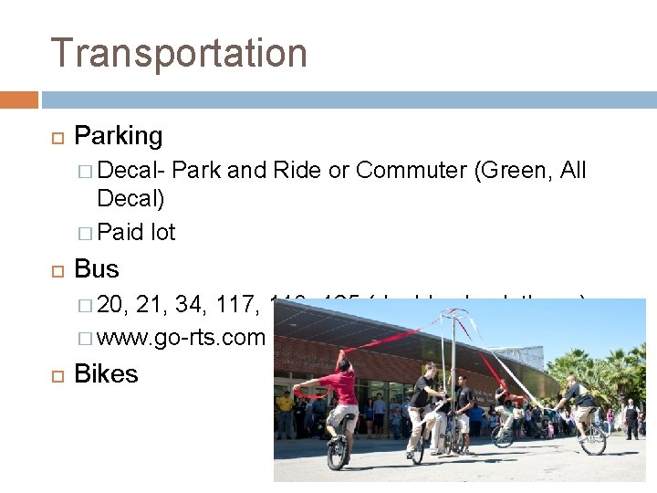 Transportation Parking � Decal- Park and Ride or Commuter (Green, All Decal) � Paid