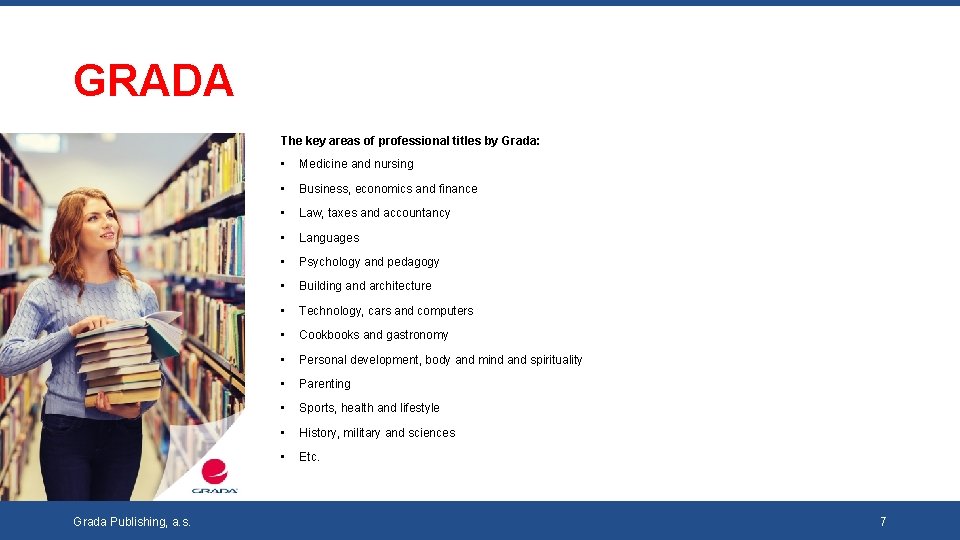 GRADA The key areas of professional titles by Grada: Grada Publishing, a. s. •