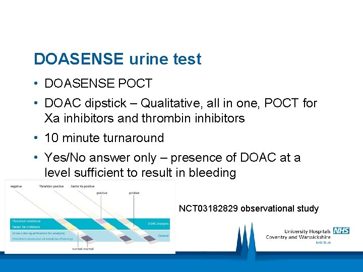 DOASENSE urine test • DOASENSE POCT • DOAC dipstick – Qualitative, all in one,