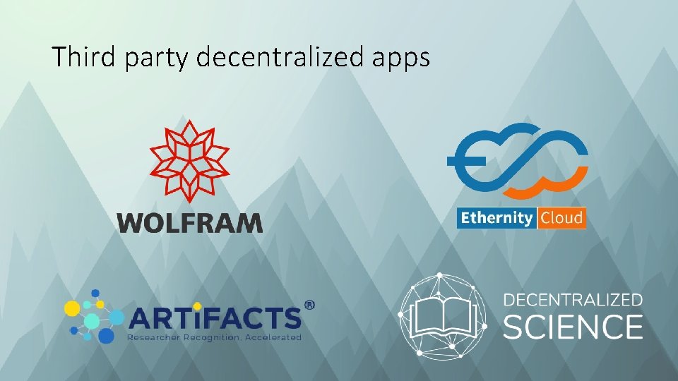 Third party decentralized apps 