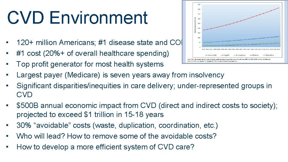 CVD Environment • • • 17 120+ million Americans; #1 disease state and COD