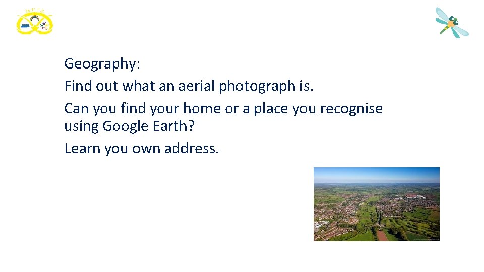 Geography: Find out what an aerial photograph is. Can you find your home or