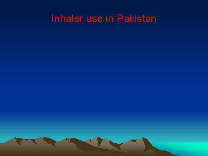Inhaler use in Pakistan 