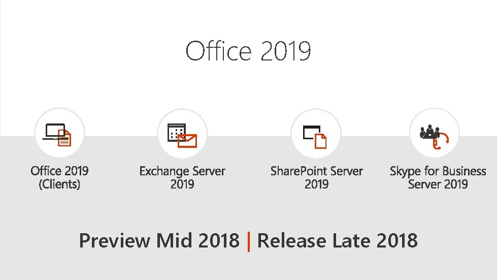 Office 2019 Preview Mid 2018 | Release Late 2018 
