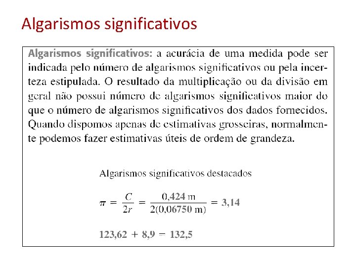 Algarismos significativos 