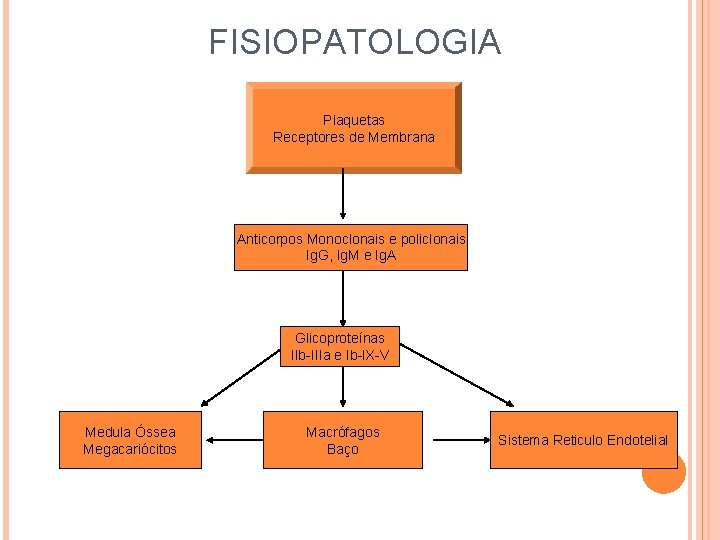 FISIOPATOLOGIA Plaquetas Receptores de Membrana Anticorpos Monoclonais e policlonais Ig. G, Ig. M e