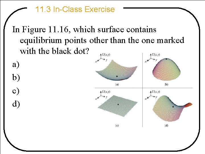 11. 3 In-Class Exercise In Figure 11. 16, which surface contains equilibrium points other