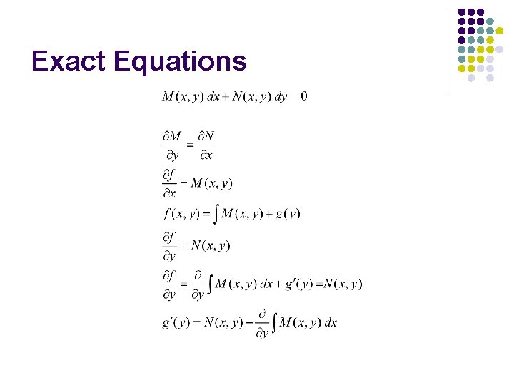 Exact Equations 